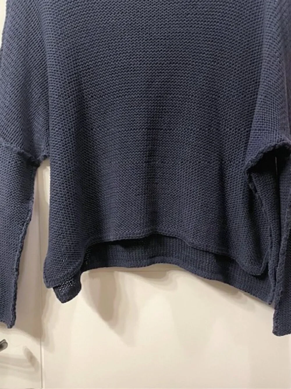 Wooden Ships Open Knit Sweater Navy Blue Small/Medium Coastal Beachy Nautical - Picture 4 of 13